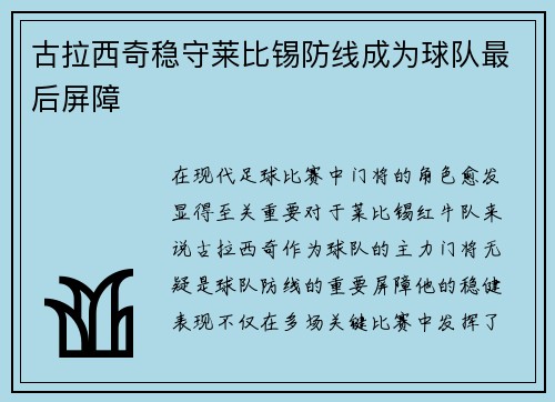 古拉西奇稳守莱比锡防线成为球队最后屏障